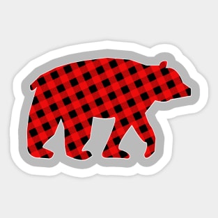 Buffalo Plaid Bear Sticker